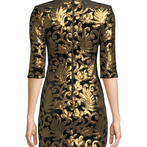 Alice + Olivia Inka Strong-Shoulder Mockneck Dress - Picture 5 of 6